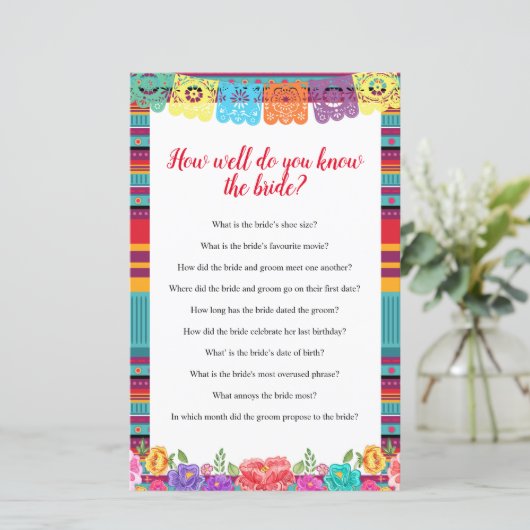 Papier Fiesta Comme vous connaissez bien The Bride Game c (Debout devant)