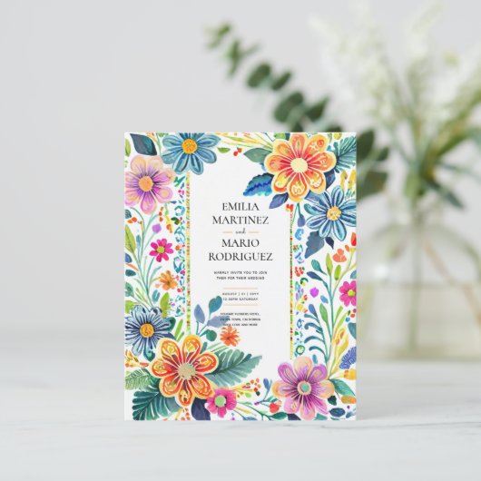 Papier FIESTA MARIAGE - Fleurs Folkart Moderne (Debout devant)