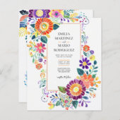 Papier FIESTA MARIAGE - Fleurs Folkart Moderne (Devant / Derrière)