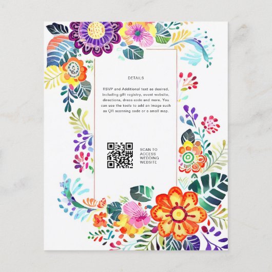 Papier FIESTA MARIAGE - Fleurs Folkart Moderne (Dos)