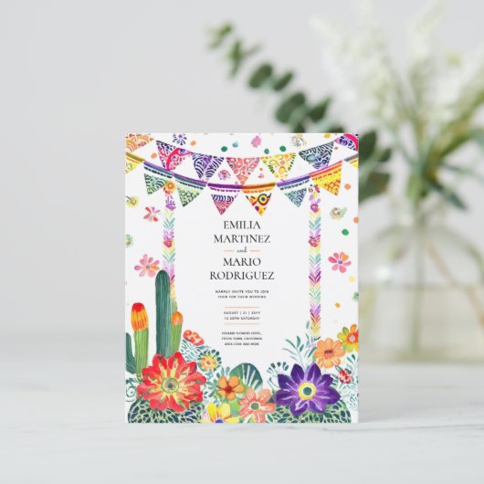 Papier FIESTA MARIAGE - Fleurs Folkart Moderne (Debout devant)