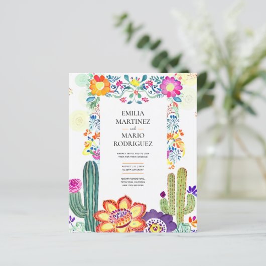 Papier FIESTA MARIAGE - Fleurs Folkart Moderne (Debout devant)