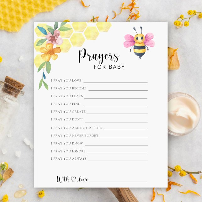 Papier Fille Abeille - Jeu de fête | prières pour bébé (Créateur téléchargé)
