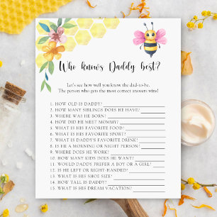 Papier Fille Abeille - Qui connaît le mieux papa jeu