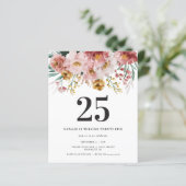 Papier Fille aquarelle florale éditable âge anniversaire (Debout devant)