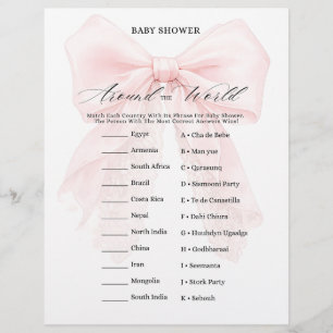 Papier Fille au Nœud Rose Fêtes de Bébé Modernes