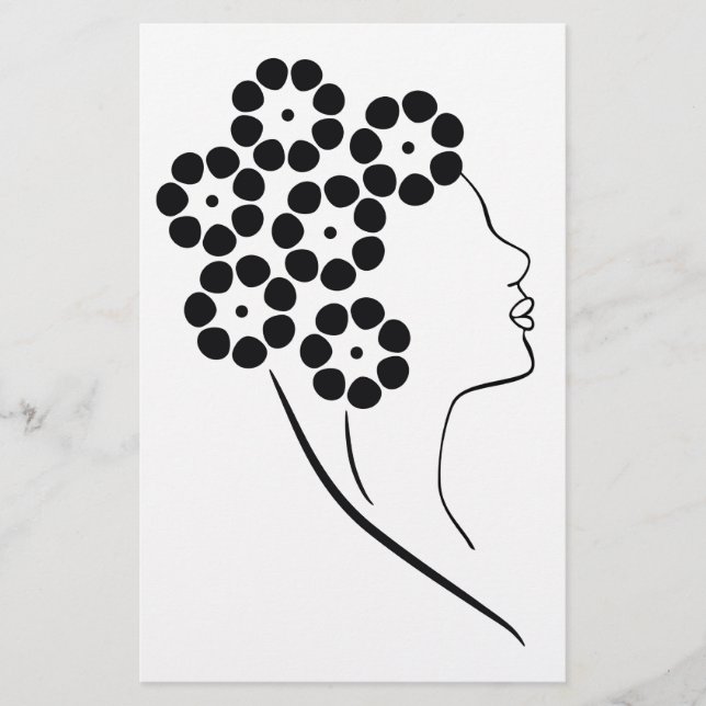 Papier Fille aux fleurs Art Nouveau (Devant)