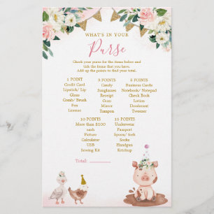 Papier Fille Baby shower de ferme rose Ce qui est dans vo