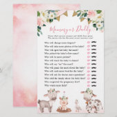 Papier Fille Baby shower de ferme rose maman ou papa (Devant / Derrière)