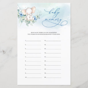 Papier Fille bébé éléphant Eucalyptus Baby Memory jeu