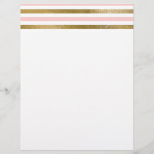 Papier Fille Blush Motif rose, blanc et or
