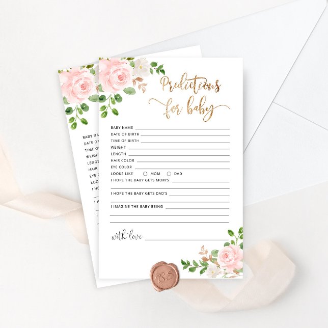 Papier Fille Blush prédictions florales pour bébé (Créateur téléchargé)