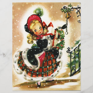 Papier Fille de Noël Vintage