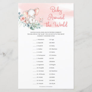 Papier Fille Eléphante Eucalyptus Baby autour du monde