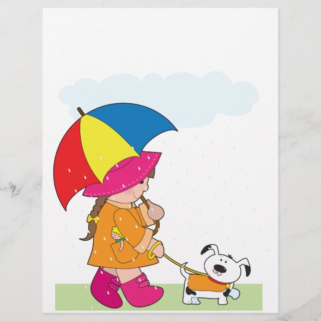 Papier Fille en pluie (Devant)