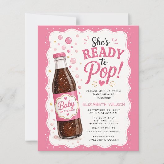 Papier Fille Fête de Bébé avec Bouteille de Soda Prête à (Devant)