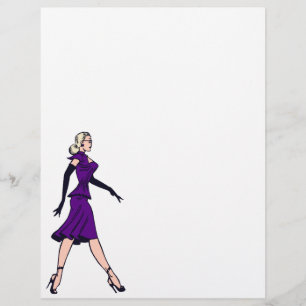 Papier Fille Glamour Vintage, Secrétaire Blonde Rétro