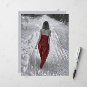 Papier Fille gothique vintage robe rouge Art découpage