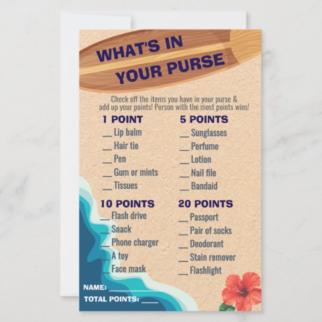 Papier Fille ou garçon à bord, qu'y a-t-il dans votre sac (Devant)