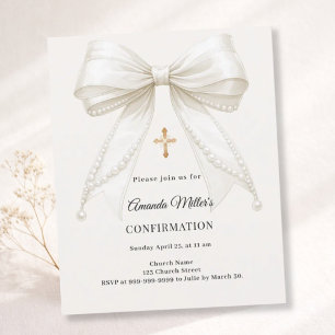 Papier Fille perles en ivoire pour l'invitation de confir