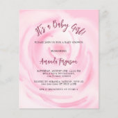 Papier Fille rose florale budget baby shower invitation (Devant)