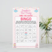 Papier Filles Anniversaire Tea Party Trouvez Le Bingo Inv (Debout devant)