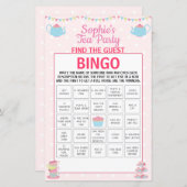 Papier Filles Anniversaire Tea Party Trouvez Le Bingo Inv (Devant / Derrière)