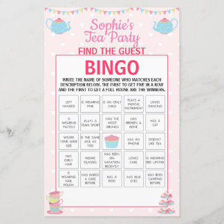 Papier Filles Anniversaire Tea Party Trouvez Le Bingo Inv