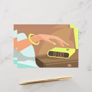 Papier Filles main poussant sur le bouton snooze du révei
