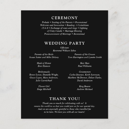 Papier Fiona Black Bold Monogramme Mariage Moderne (Dos)