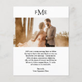 Papier Fiona Photo Bold Monogramme Mariage moderne (Dos)
