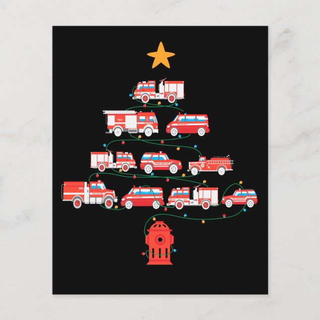 Papier Firefighter Fire Truck Christmas Tree.Png (Devant)