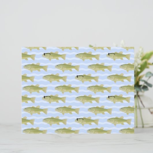 Papier fish patterned paper (Debout devant)
