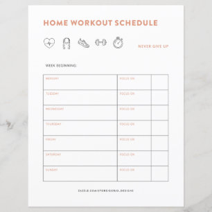 Papier Fitness Planner Home Exercice Tracker