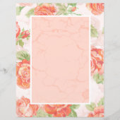 Papier fixe rose floral orange (Devant)