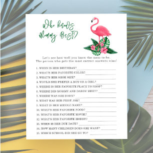 Papier Flamant rose aquarelle - Qui connaît maman mieux