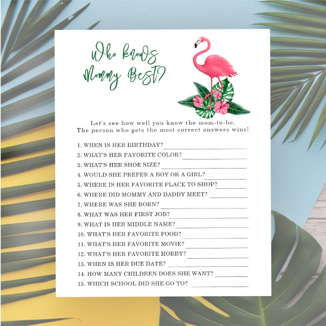 Papier Flamant rose aquarelle - Qui connaît maman mieux (Créateur téléchargé)