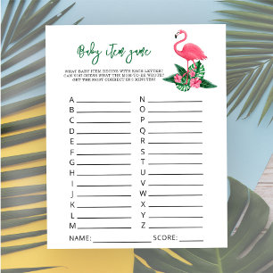 Papier Flamant rose - Baby Item Jeu. Jeu baby shower