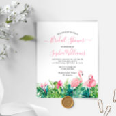 Papier Flamants roses budgétaires Invitation à la douche 