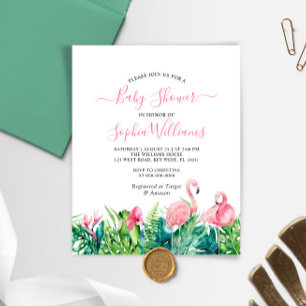 Papier Flamants roses budgétaires Invitation Baby shower