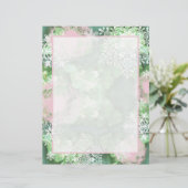 Papier Flambeau à neige en rose et vert (Debout devant)