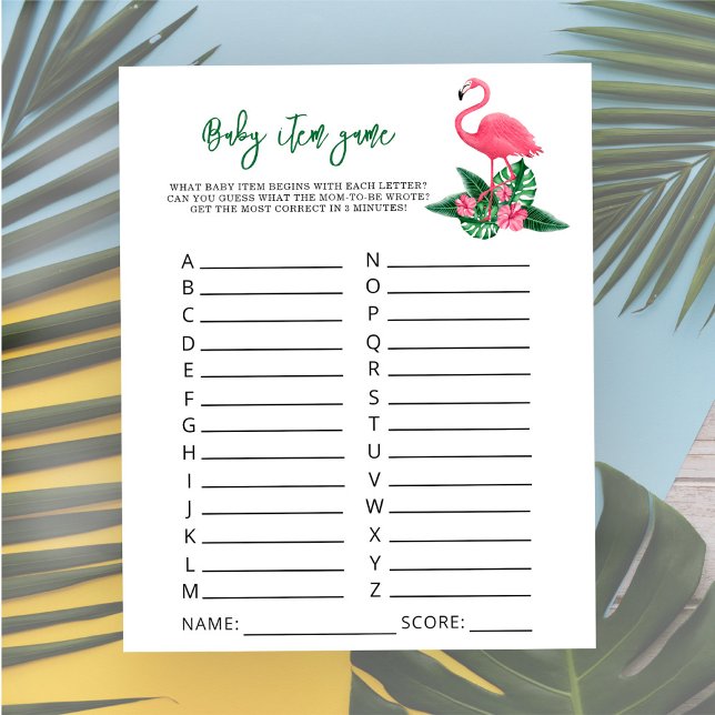 Papier Flamingo - Jeu pour bébé. Jeu pour Baby Shower (Créateur téléchargé)
