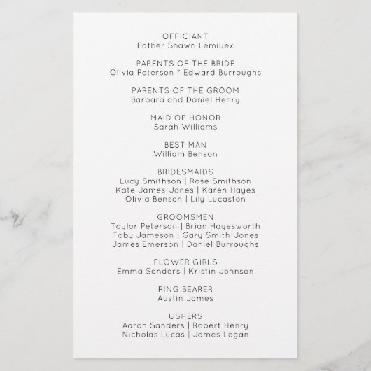 Papier Flamingo Wedding Program Tropical Hawaiian Beach (Dos)