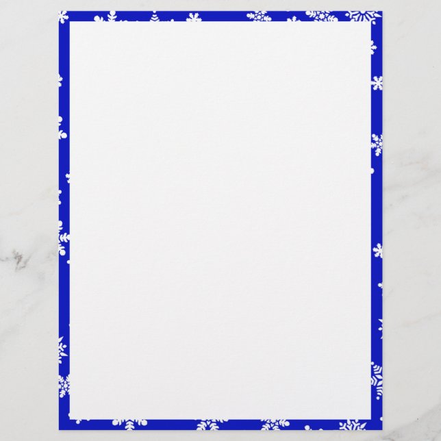 Papier Flammes de neige blanches sur Arrière - plan bleu (Devant)