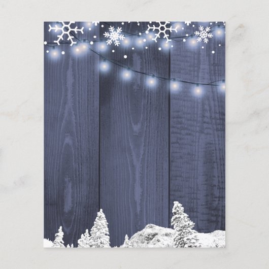 Papier Flammes de neige d'hiver faire-part de mariage du (Dos)