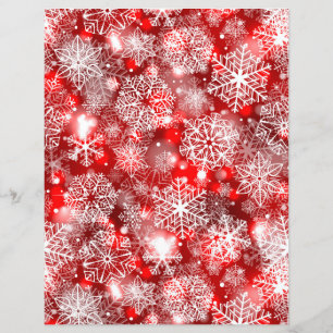 Papier Flammes de neige sur rouge