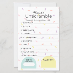 Papier Flavour Frenzy Word Scramble Jeu