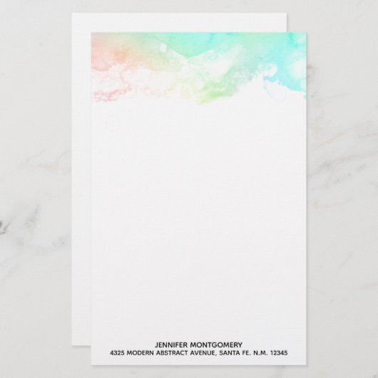 Papier Flèches Abstraites vert et bleu (Devant / Derrière)