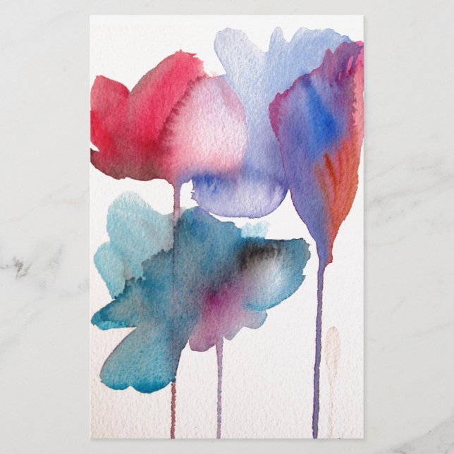 Papier Fleur aquarelle design floral moderne (Devant)