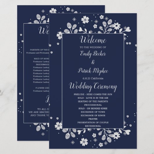 Papier Fleur Blanche (Devant / Derrière)